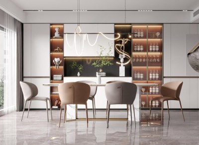 现代家居餐厅3D模型下载